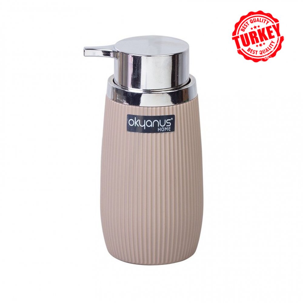 DISPENSER JABON LIQUIDO RAYADO BEIGE