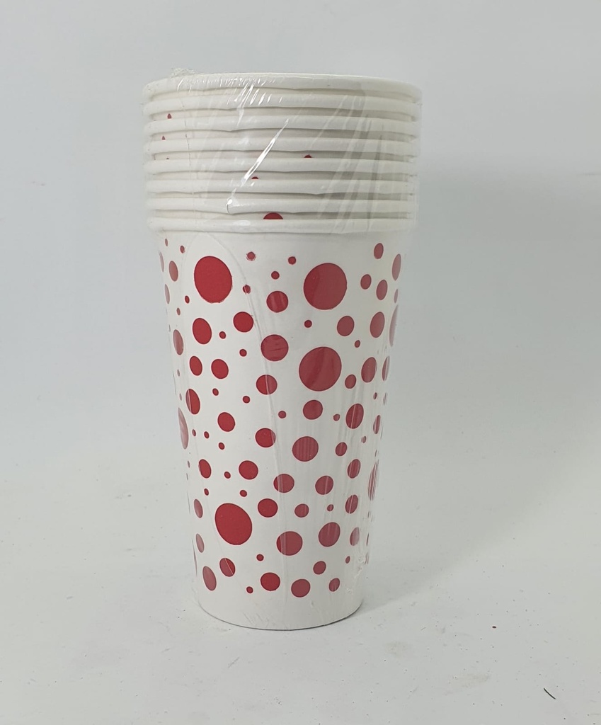 GLX SET VASO POLIPAPEL X8 UND.NAV.LUNARES ROJO