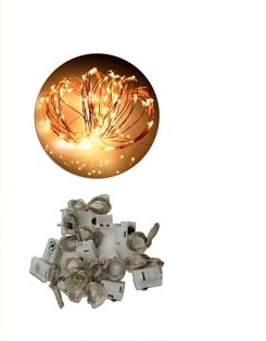GUIRNALDA MICROLED ALAMBRE 30 LUCES 3 M 3 SECUENCIAS INCLUYE PILA 2032 CALIDA