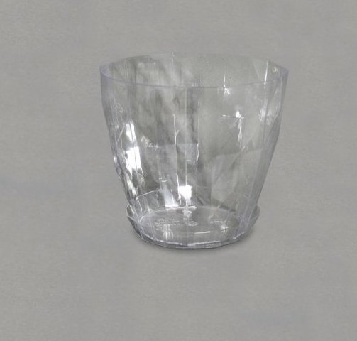 MACETA TURQUIA ORQUIDIA RAYAS CRISTAL 17CM H 18CM D