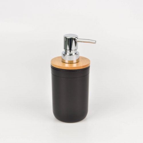 DISPENSER JABON LIQUIDO NEGRO Y BAMBOO 7 X 16 CM OFERTA