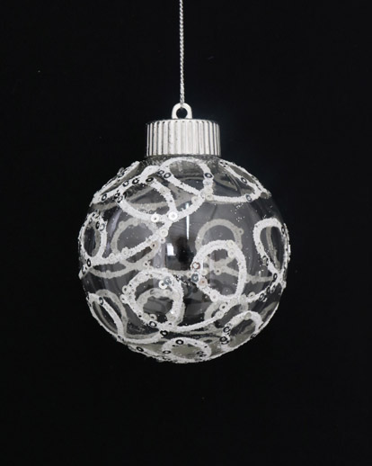 PELOTA DE NAVIDAD X6  8CM. SILVER