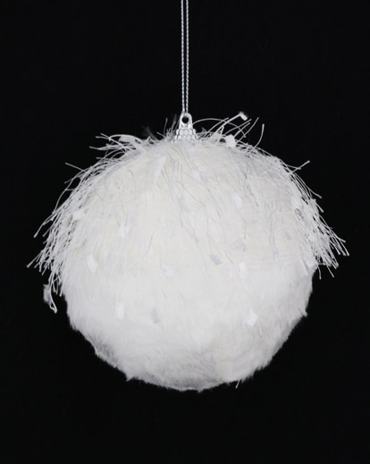 PELOTA DE NAVIDAD X6 10CM. WHITE