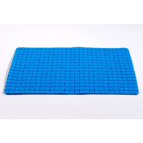 ALFOMBRA DE BAÑO ANTIDESLIZANTE 68 X 38 CM CUADRILLÉ CELESTE