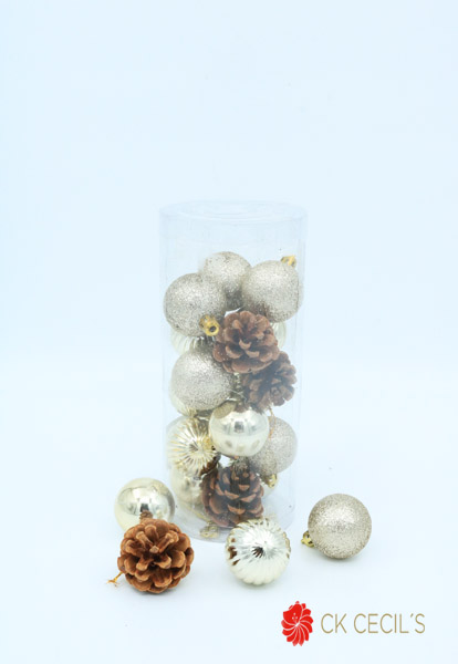 PELOTA DE NAVIDAD SURTIDA X 24 X 4 CM CHAMPAGNE