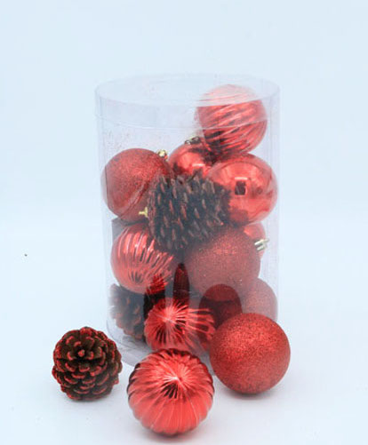 PELOTA NAVIDAD X 16  X 6 CM ROJO