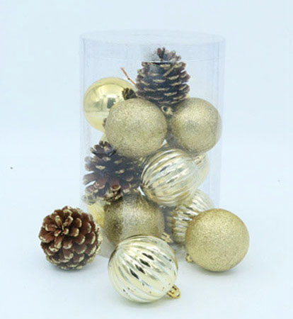 PELOTA NAVIDAD X 16  X 6 CM DORADO