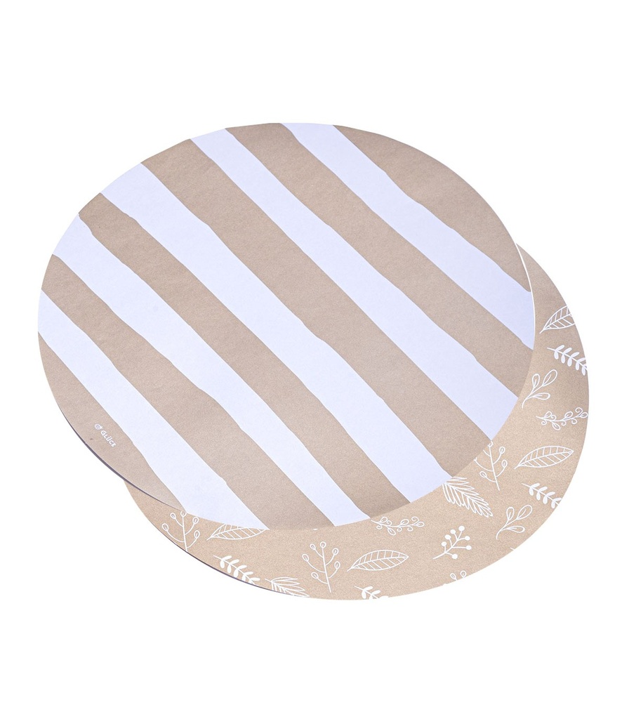 GLX SET PLATOS SITIO RAYAS/HOJAS DORADO 4 CM X 10U 