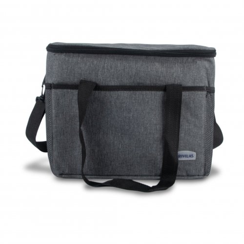 BOLSO / HELADERA TERMICO RECTANGULAR CON BOLSILLO GRIS OSCURO 26 ALTO X 32 LARGO X 26 ANCHO