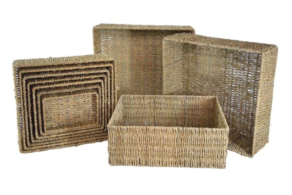 BANDEJA RECTANGULAR DE SEAGRASS 10 50X40X17