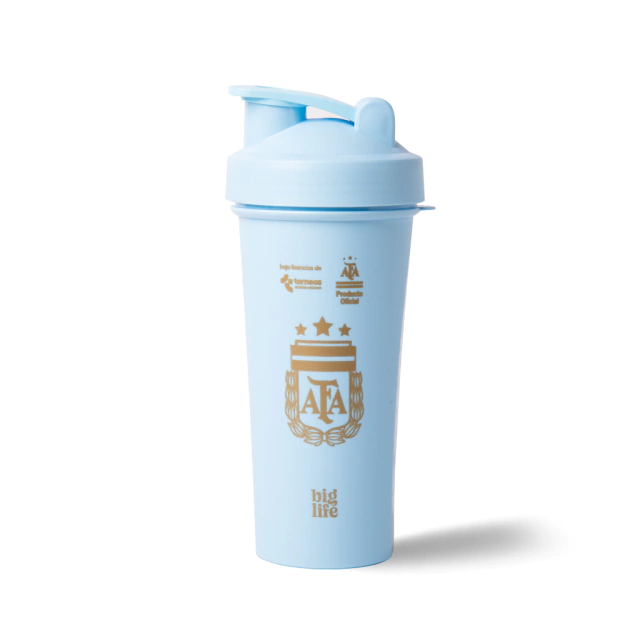 VASO MEZCLADOR CELESTE CON TAPA CELESTE SHAKER AFA