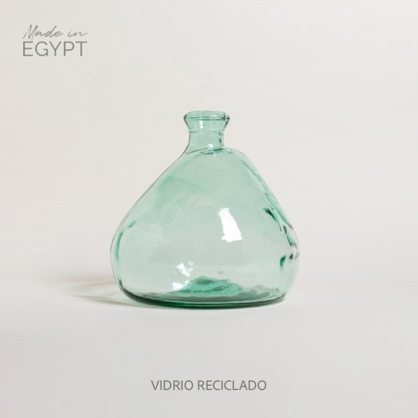 JARRON DE VIDRIO RECICLADO AMORFO FAYUN 31X32 CM - 8000 ML