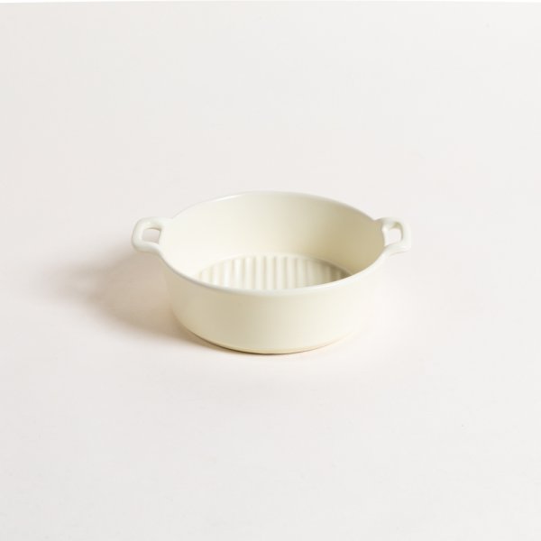 FUENTE REDONDA DE CERAMICA CREAM 20,5 CM