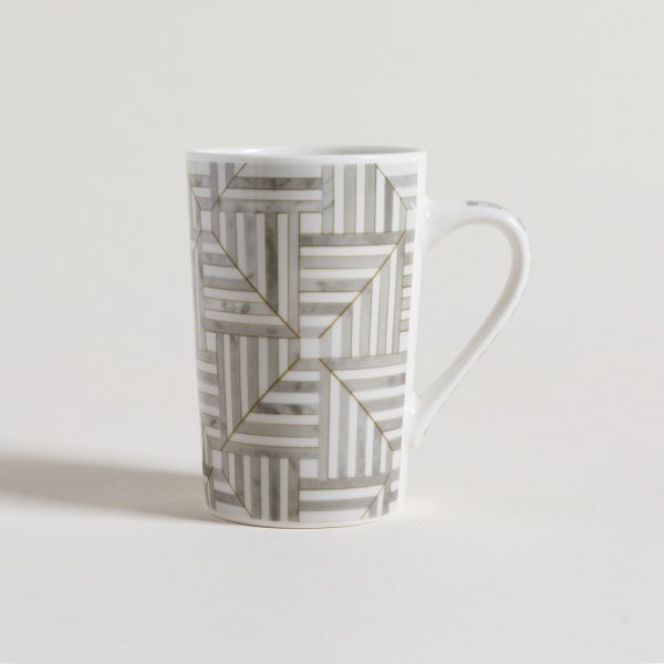 MUG DE PORCELANA PARQUET GREY 370 ML