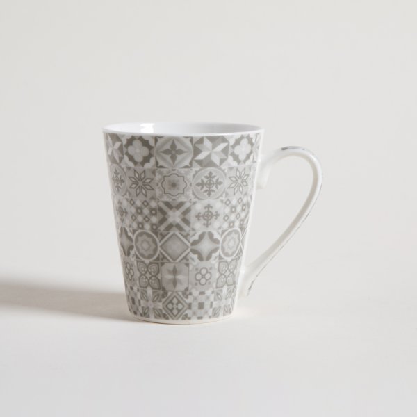 MUG DE PORCELANA MOSAICO GREY 310 ML