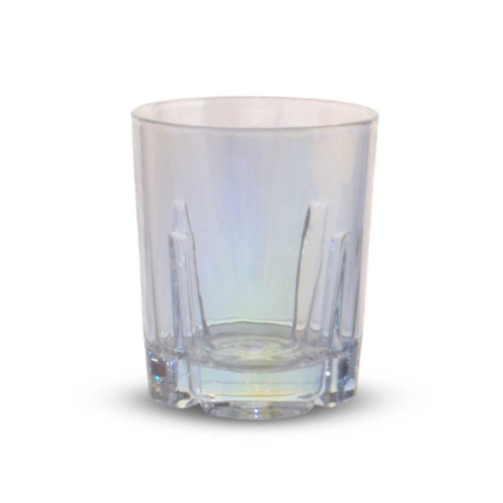 SET X6 VASOS CÓNICOS PERLADOS CON BASE ACANALADA 8X10CM 325ML DE VIDRIO