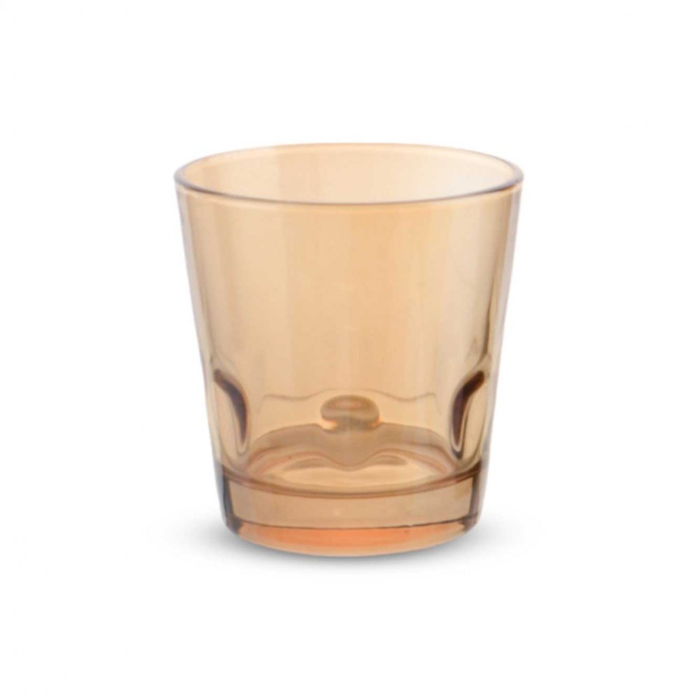 SET X6 VASOS CÓNICOS DORADOS CON GOTAS 8,2X9CM 280ML DE VIDRIO