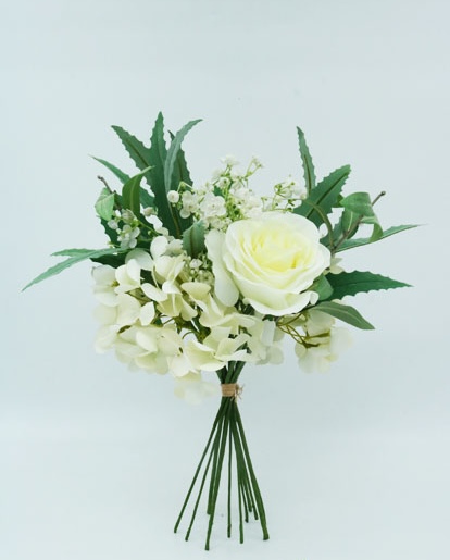 ROSE/HYDRANGEA/GYPSO BUSH 38CM (CREAM)