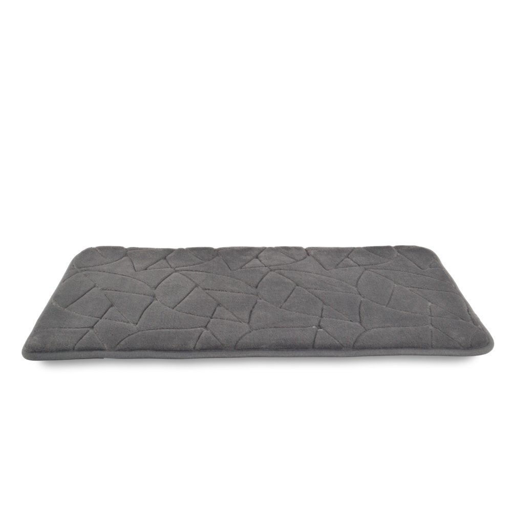 ALFOMBRA DE BAÑO 40 X 60 CM HOJAS GRIS