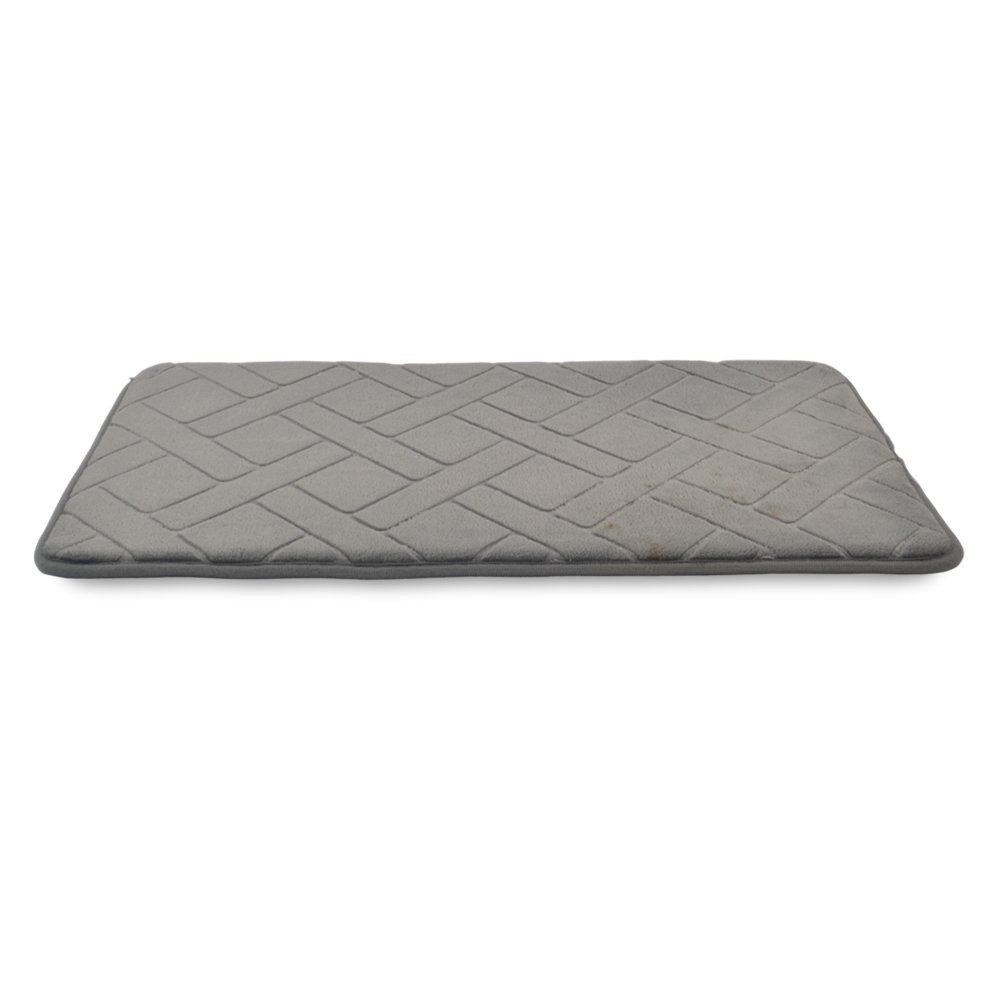 ALFOMBRA DE BAÑO 40 X 60 CM DIAGONALES GRIS