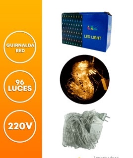 GUIRNALDA LED RED 96 LUCES 220V CALIDA