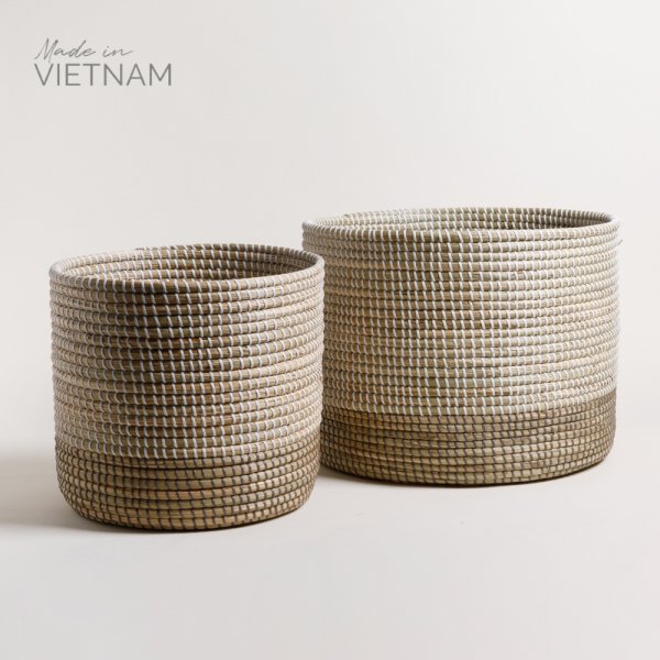 SET X2 CANASTOS RECTOS DE SEAGRASS HALONG 43X35 / 34X30 CM