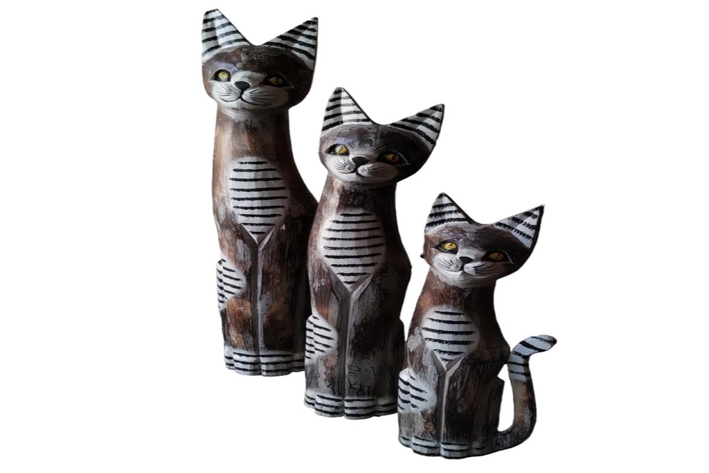 SET DE GATOS MADERA 100 - 80 - 60 CM 