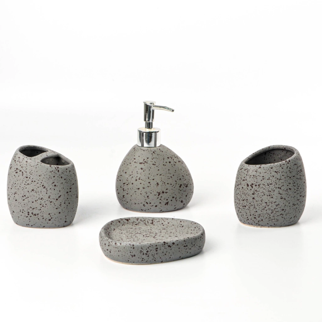 JUEGO BAÑO 4PCS GRIS. PIEDRA