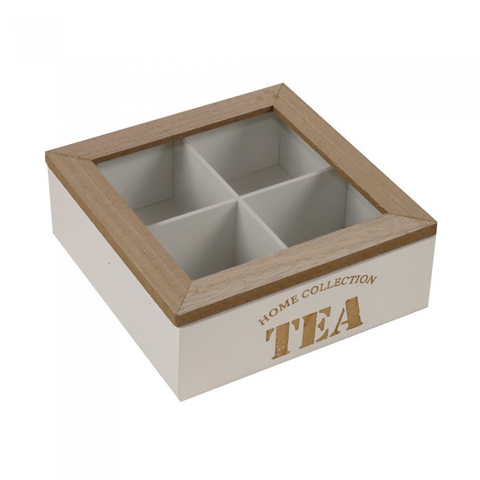 CAJA TE HOME COLLECTION X4 MEDIDA: 16X16X6CM