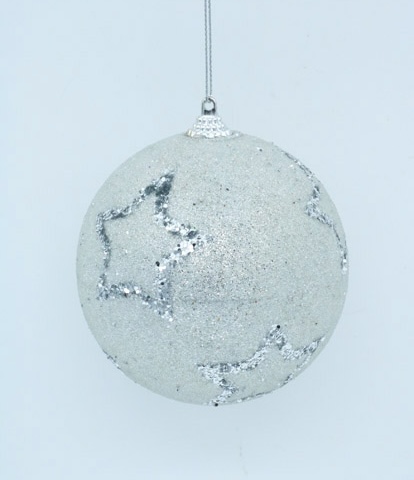 PELOTA DE NAVIDAD X 6 X 10 CM.  SILVER