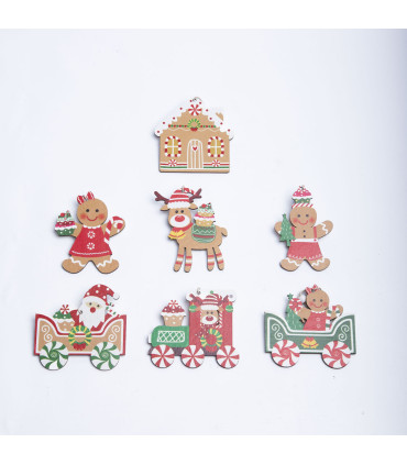 ADORNO DE MADERA PARA EL ÁRBOL CARTA DE SANTA 8 CM