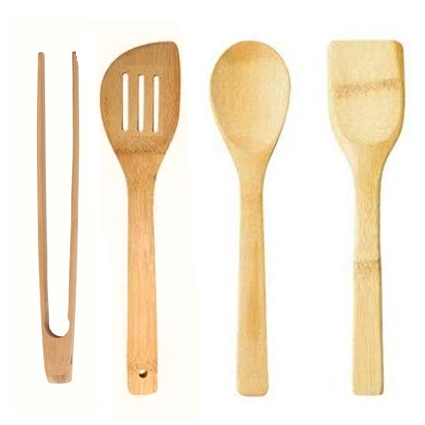 SET * 4 UTENSILIOS DE BAMBU 30 CM