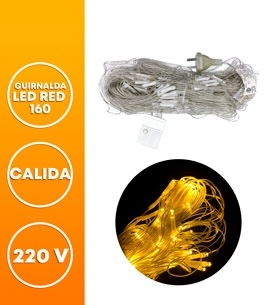 GUIRNALDA LED RED CALIDA 160 LUCES 220V