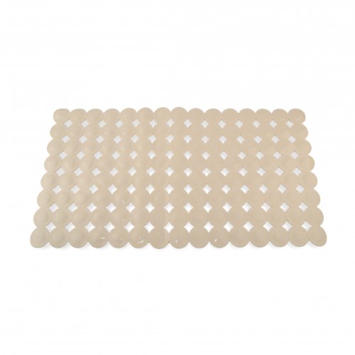 ALFOMBRA PARA BAÑERA NATURAL RECTANGULAR CON CÍRCULOS CRAQUELADO 35X67CM DE PVC