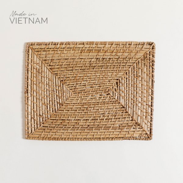 CENTRO DE MESA RECTANGULAR VINH NATURAL 40X30 CM