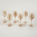 SET X 6 COPAS LINEA DORÉ BASE ANCHA 750 ML