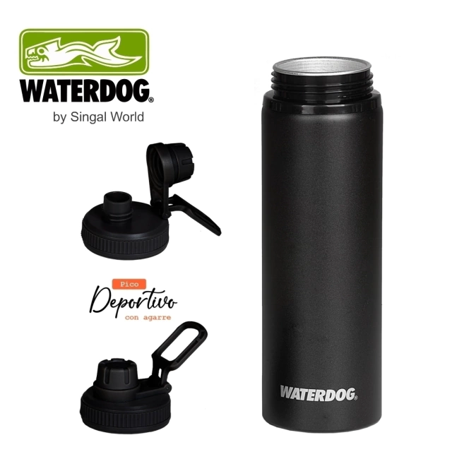 BOTELLA DEPORTIVA ALUMINIO 750 CC NEGRO WATERDOG