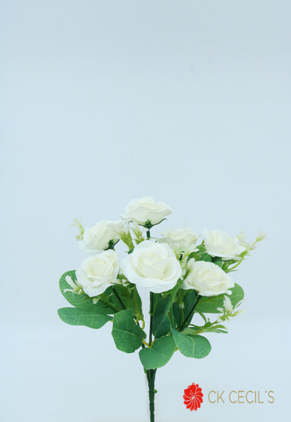 ROSE MIX X 7FL X 30CM WHITE