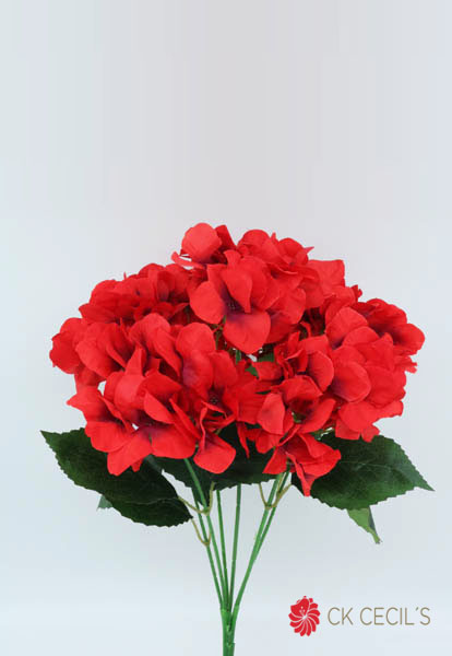 HYDRANGEA BUSH X 48 CM RED