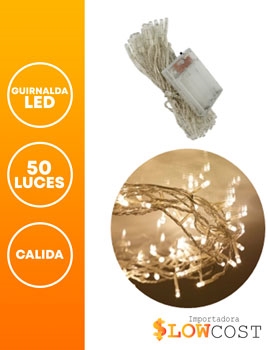 GUIRNALDA LED 100 LUCES CALIDA 10M 8 SECUENCIAS 220V