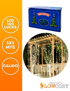 CORTINA LED 300 LUCES 3 X 3 M CALIDO