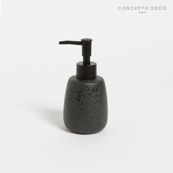 DISPENSER CERÁMICA CONICO REDONDO NEGRO GOTA 15CM