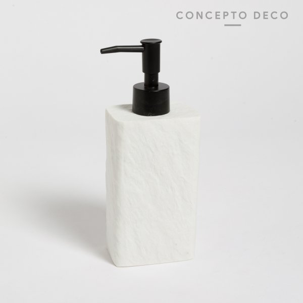 DISPENSER PIEDRA RESINA 20CM BLANCO