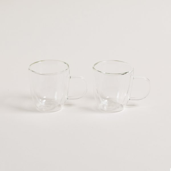 SET X 2 MUGS DOBLE VIDRIO 310 ML