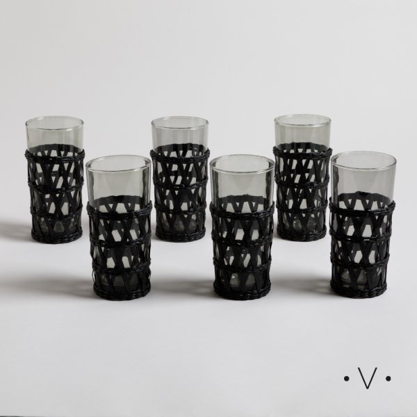 SET X 6 VASOS MAJA BLACK 420 ML VASSA HOME