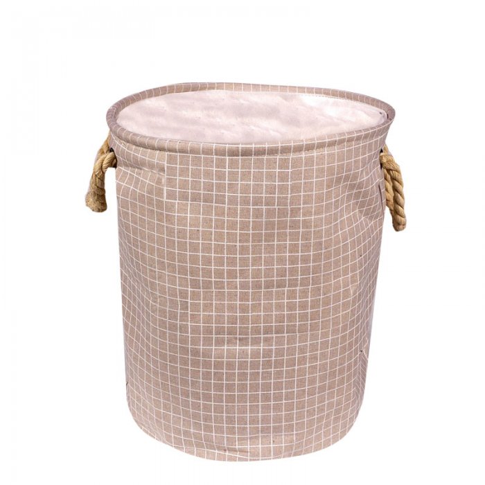 CANASTO PARA ROPA, COLOR BEIGE / MED.: 35X40CM.