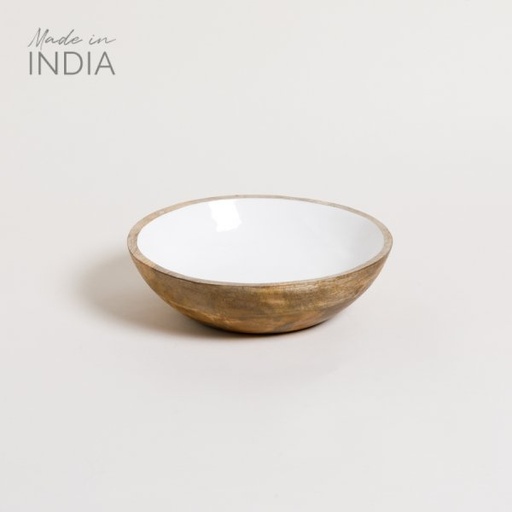 [411143] BOWL DE MADERA ESMALTADA SAHA 25,5X7 CM 