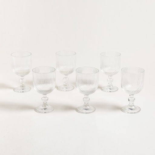 [411190] SET X 6 COPAS DE VIDRIO KINGDOM TRANSPARENTE 360 M