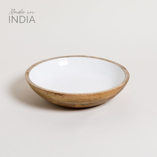 [411144] BOWL DE MADERA ESMALTADA SAHA 30X7 CM 