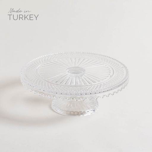 [411071] PIE DE TORTA REDONDO CON RAYAS Y GUARDA 28X11 CM